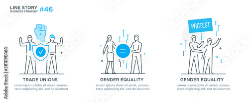 People civic activism, illustration. Activist, policy, volunteer, protest. Flat illustration Icons infographics. Landing page site print poster. Eps vector.