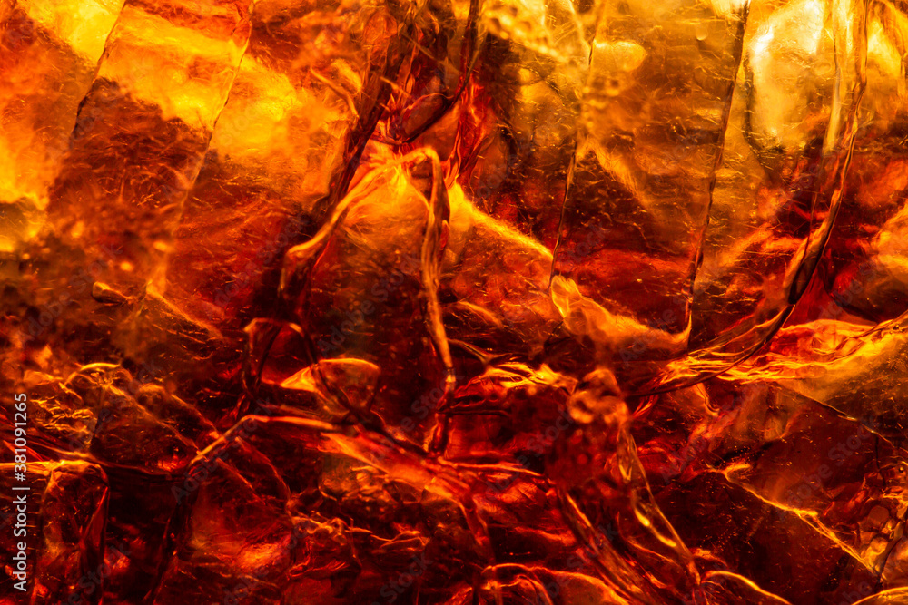 Glass of tasty refreshing cola with ice cubes on black background, closeup Glass of tasty refreshing cola with ice cubes on black background, closeup