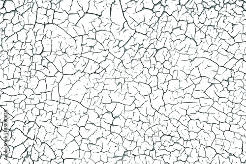 Crackle paint overlay. Vector black and white grunge pattern made from natural oil paint crackle. Cool texture of cracks, stains, scratches, splash, etc for print and design. EPS10.