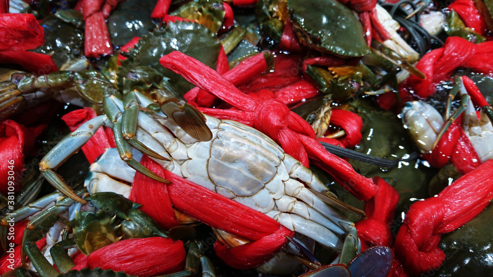 Crabs are sold in supermarkets