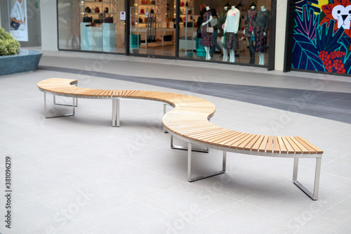 Public seat curved wooden chair For service