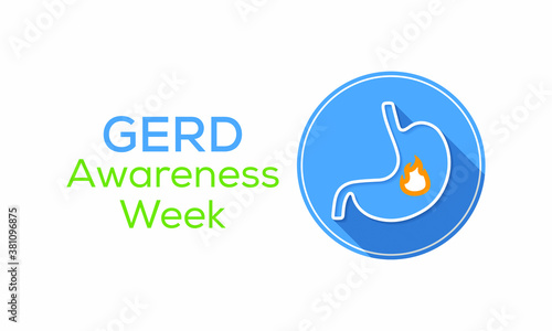 Vector illustration on the theme of GERD awareness week (Gastroesophageal reflux disease) observed each year during November.
