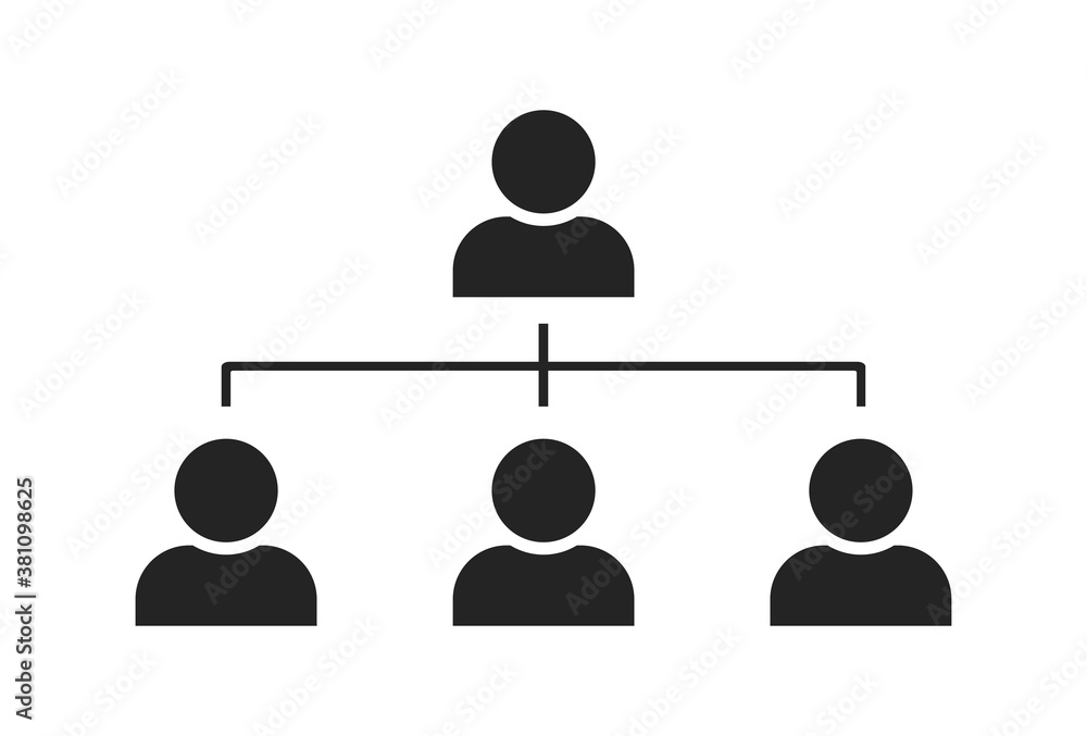 organization chart template. vertical hierarchy user team. web design sign