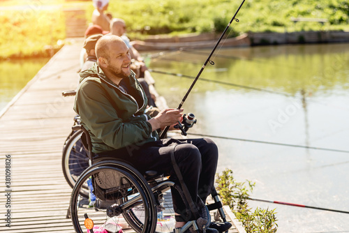 Championship in sports fishing among people with disabilities.