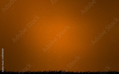 Light Orange vector template with space stars. Glitter abstract illustration with colorful cosmic stars. Best design for your ad, poster, banner.