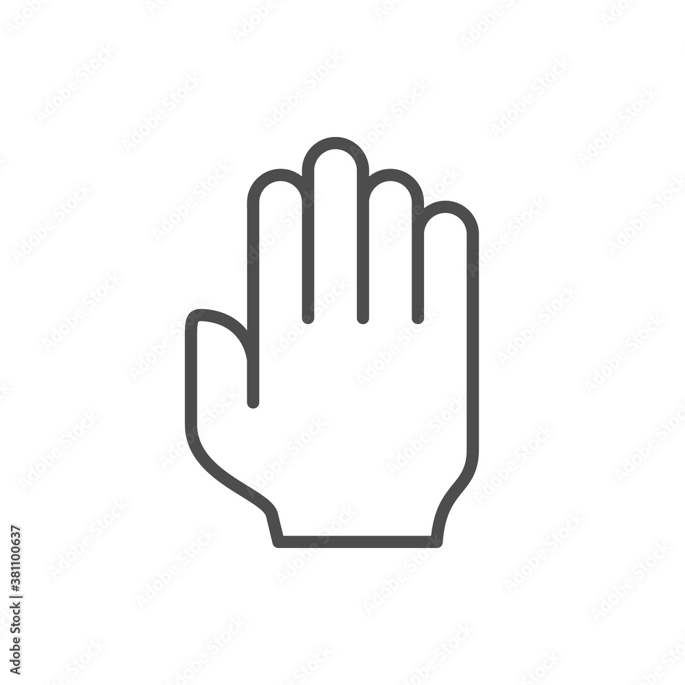 Palm of hand line outline icon Palm of hand line outline icon