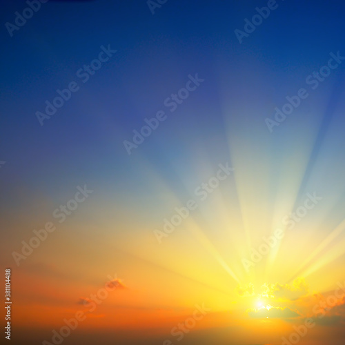 Scenic of the sunrise and cloud on the sky.