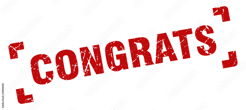 congrats stamp. square grunge sign isolated on white background