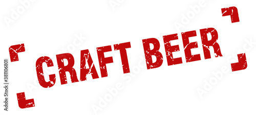 craft beer stamp. square grunge sign isolated on white background