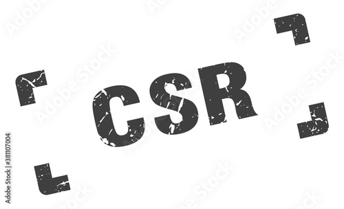 csr stamp. square grunge sign isolated on white background