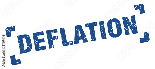 deflation stamp. square grunge sign isolated on white background