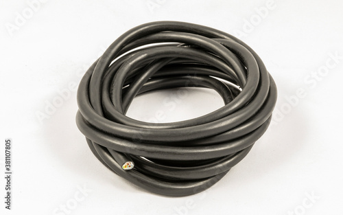 Roll of black electric cable