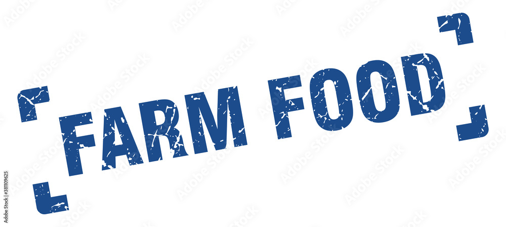 farm food stamp. square grunge sign isolated on white background farm food stamp. square grunge sign isolated on white background
