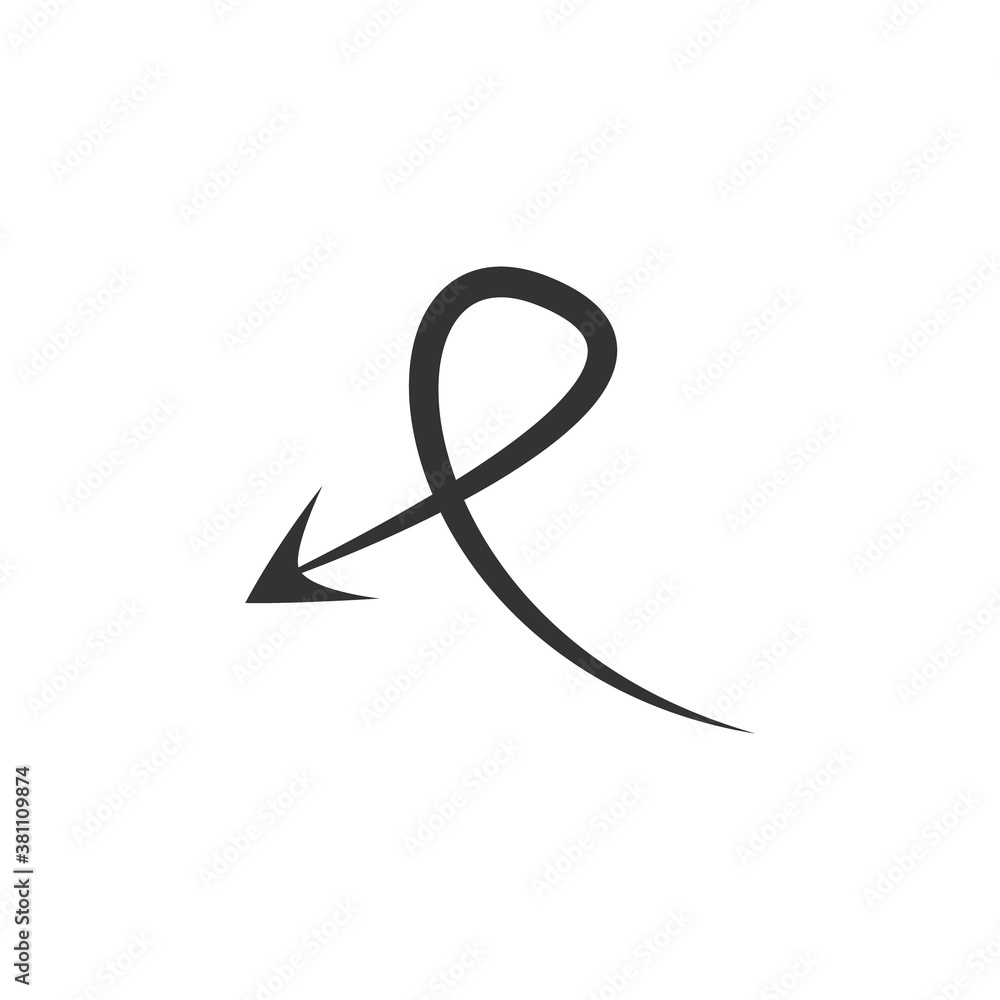 Doodle arrow icon. Black handmade curve arrow vector illustration. Isolated on white. Doodle arrow icon. Black handmade curve arrow vector illustration. Isolated on white.