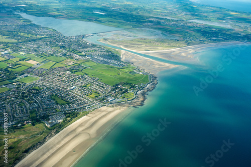 aerial view of Portmarnock beach, Dublin, Ireland photo