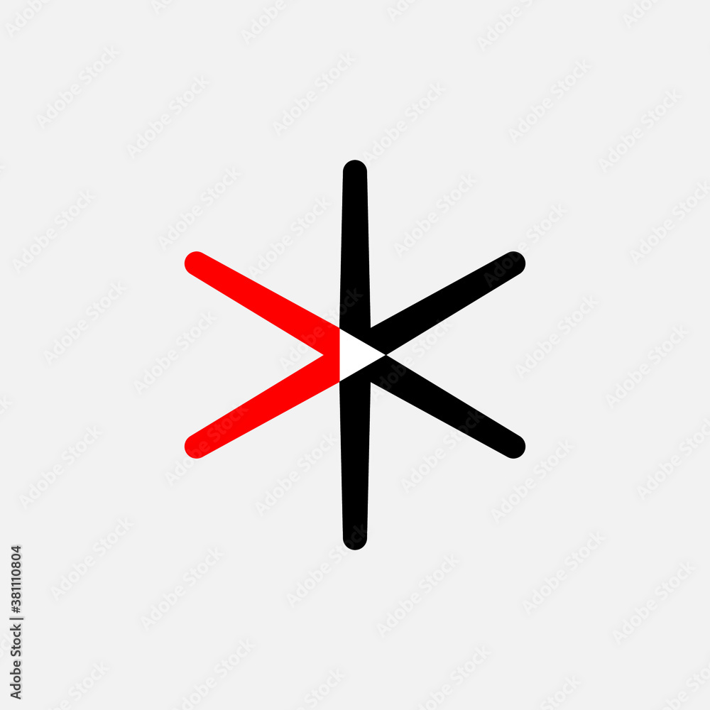 Letter k and play button sign logo icon vector design Letter k and play button sign logo icon vector design