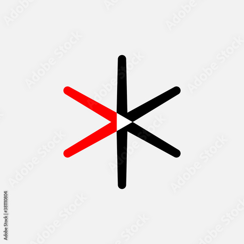 Letter k and play button sign logo icon vector design