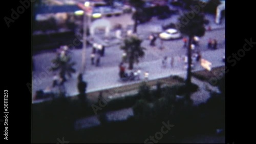 Turkey / Antalya - 1967 Konyaalti Beach - Seaside from hotel room window. Amateur film clip from the 1960's.  photo