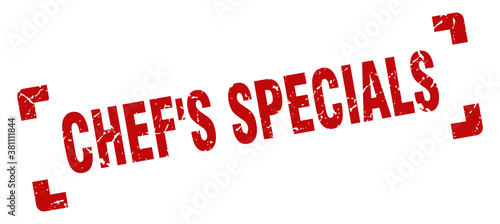 chef's specials stamp. square grunge sign isolated on white background