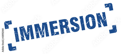 immersion stamp. square grunge sign isolated on white background