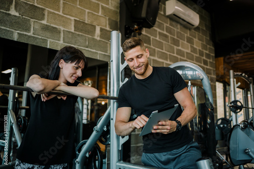 Fitness personal training in gym