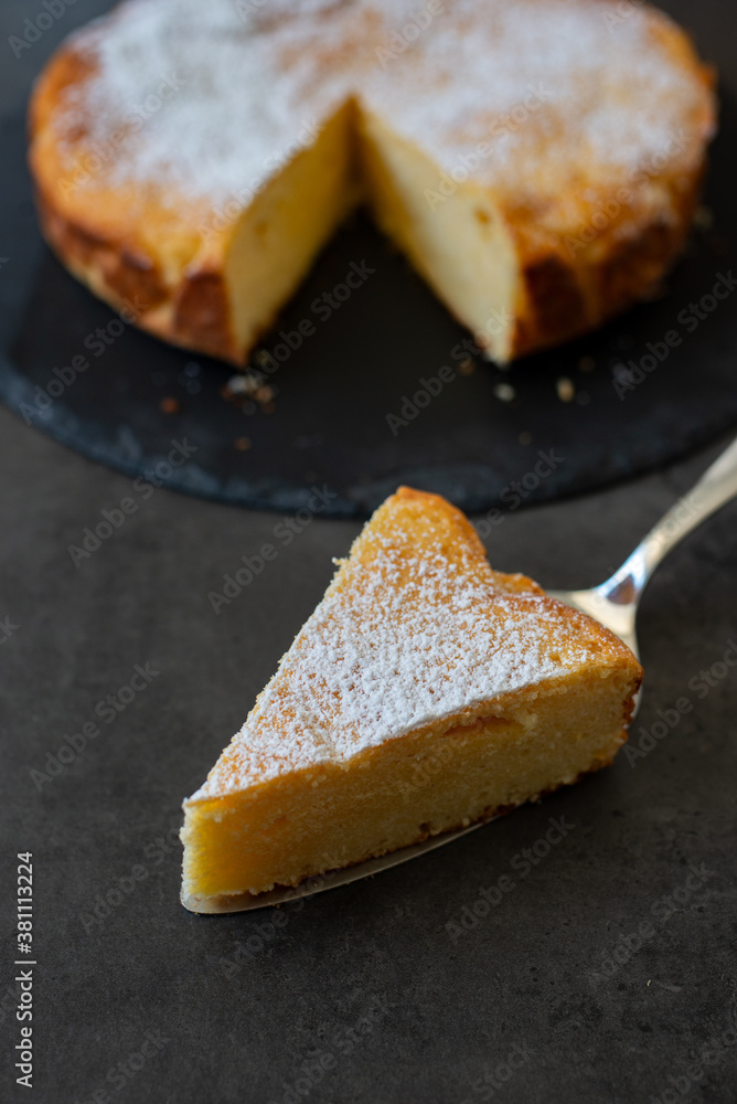 typical German Cheesecake on a plate