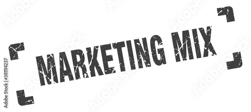 marketing mix stamp. square grunge sign isolated on white background