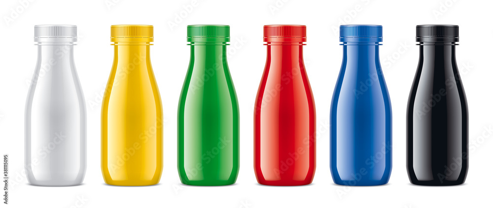 Set of Colored Plastic Bottles. Non-transparent version. Set of Colored Plastic Bottles. Non-transparent version.