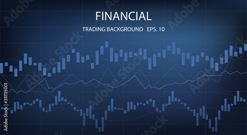 Financial trade concept. Stock market and exchange. Candle stick graph chart. Vector illustration