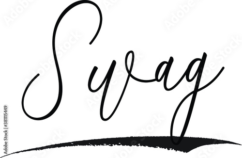 Swag Cursive Typography Black Color Text on White Background