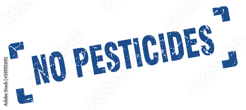 no pesticides stamp. square grunge sign isolated on white background