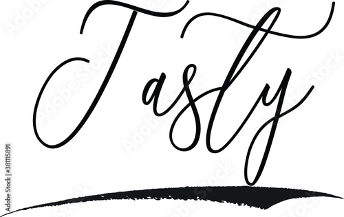 Tasty Cursive Typography Black Color Text on White Background