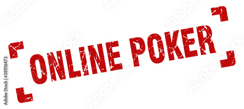 online poker stamp. square grunge sign isolated on white background