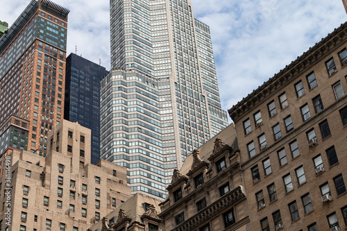 Variety of Old and New Buildings and Skyscrapers in Midtown Manhattan of New York City