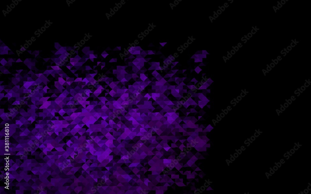 Dark Purple vector texture in triangular style. Glitter abstract illustration with triangular shapes. Modern template for your landing page.