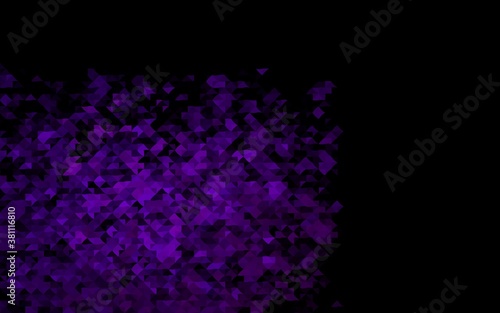 Dark Purple vector texture in triangular style. Glitter abstract illustration with triangular shapes. Modern template for your landing page.