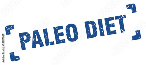 paleo diet stamp. square grunge sign isolated on white background