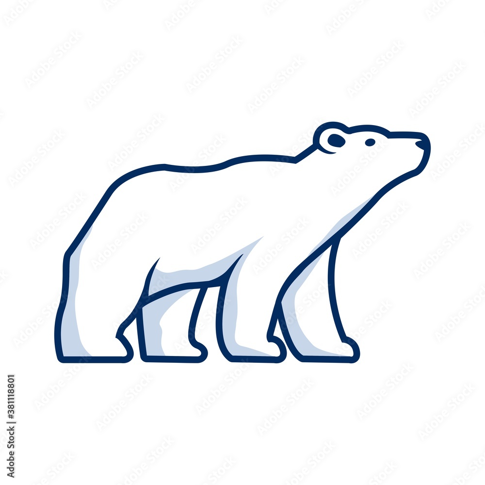 Fototapeta premium majestic scary ice bear from frosty north pole vector illustration design