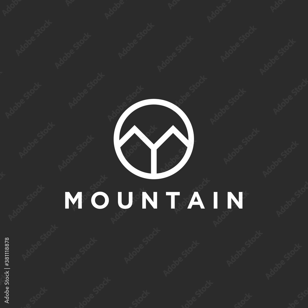 Obraz premium rock climbing logo. mountain icon