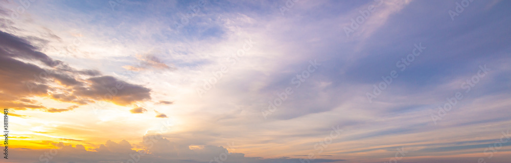 Sky and clouds autumn sunset background	