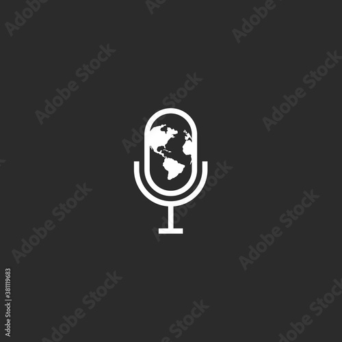 world podcast logo. microphone icon