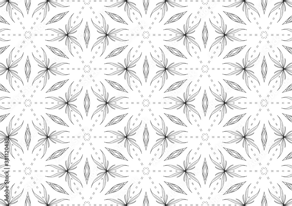 Hand drawn pattern, seamless pattern of abstract nature form, black ink on white background. Hand drawn pattern, seamless pattern of abstract nature form, black ink on white background.