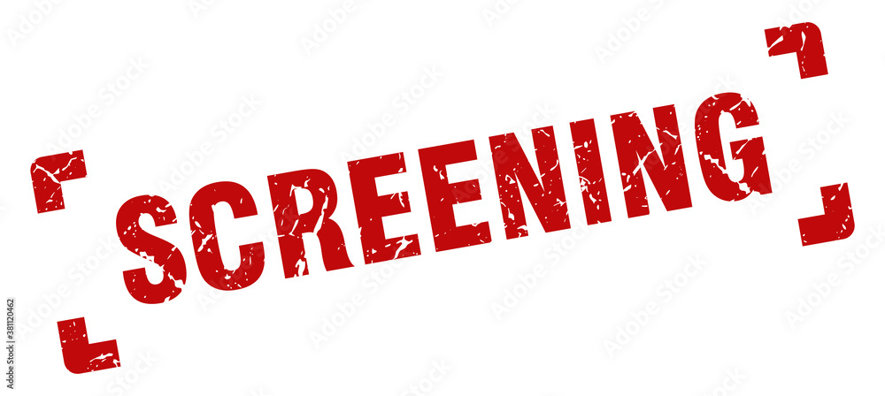 screening stamp. square grunge sign isolated on white background screening stamp. square grunge sign isolated on white background