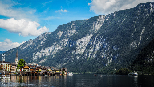 Hallstatt is a village on Lake Hallstatt's western shore in Austria's mountainous Salzkammergut region. © Jakub