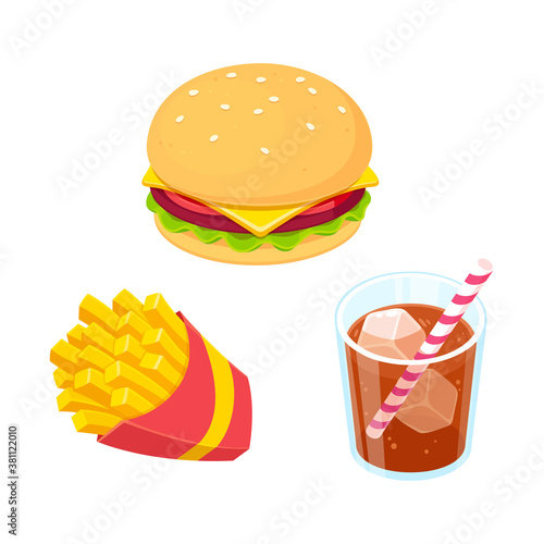 Cartoon fast food icons