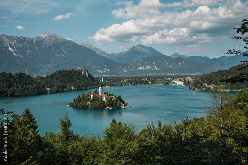 Ancient island castle in the middle of lake