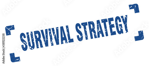 survival strategy stamp. square grunge sign isolated on white background