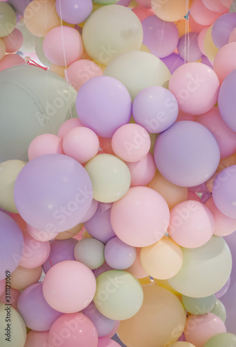 Lots of beautiful colorful balloons