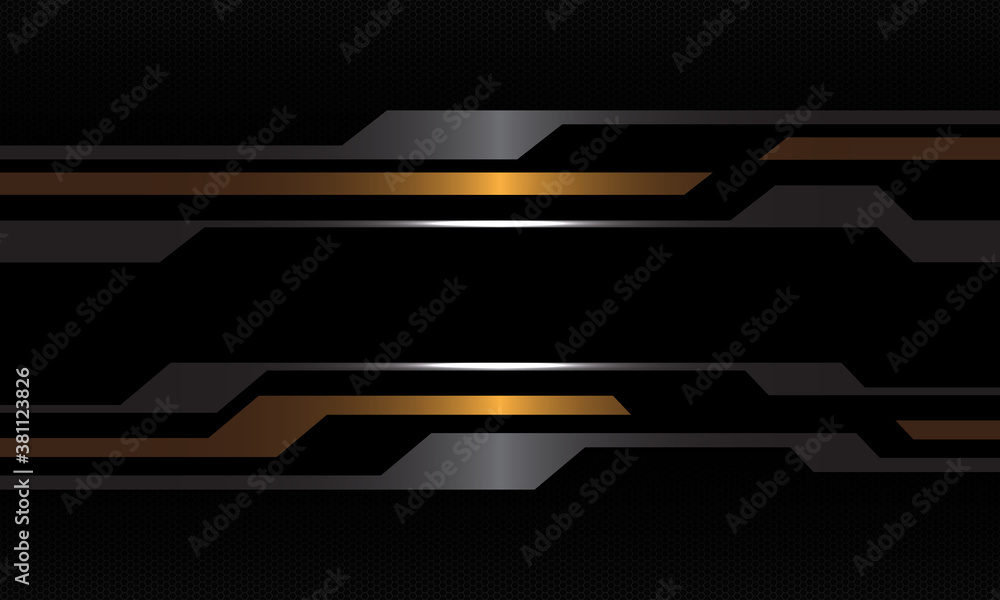 Abstract gold silver grey black metallic cyber geometric design modern luxury technology futuristic background vector illustration. Abstract gold silver grey black metallic cyber geometric design modern luxury technology futuristic background vector illustration.