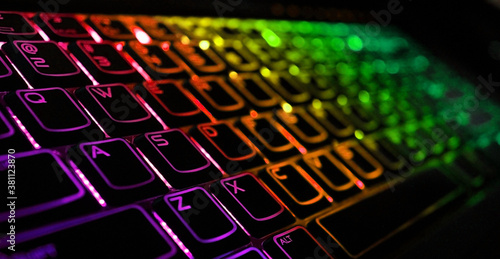 Backlight gaming keyboard with versatile color schemes